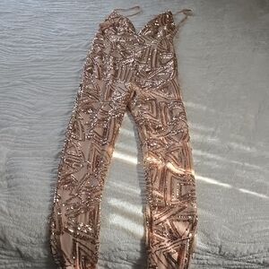 Fashion Nova Glittering Rose Jumpsuit